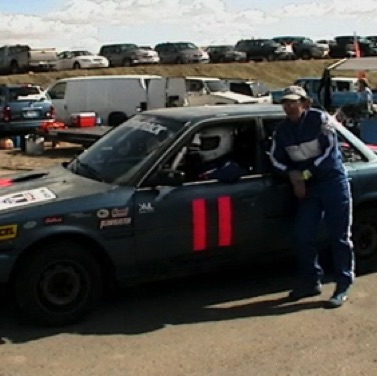 Co-drivers Brock Yates and Mike Roberts